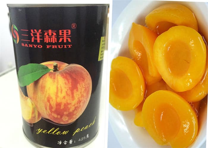 sliced yellow peach canned peach halves peach fruit